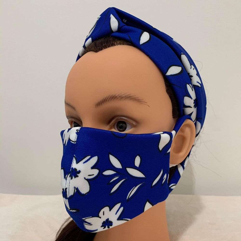 Boho Top Knot Headband and Facemask Set